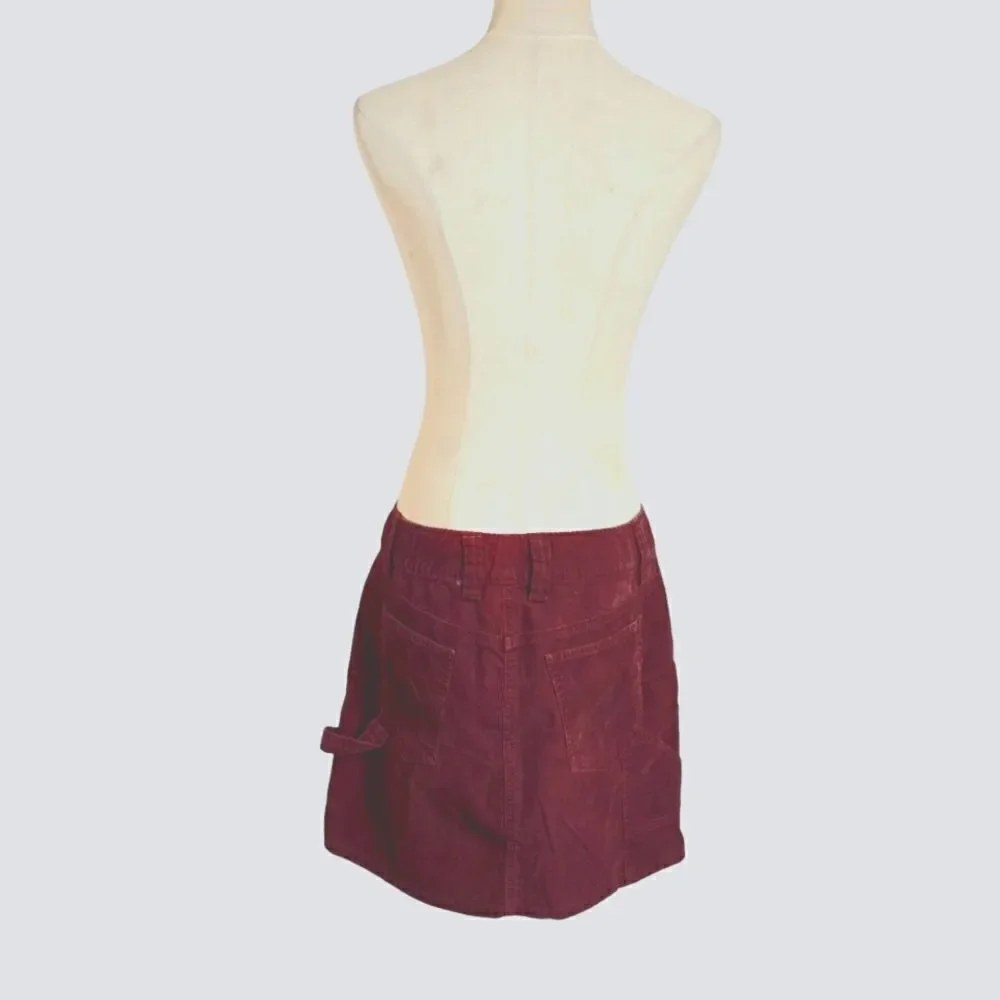 J. CREW Burgundy Corduroy Cargo Mini skirt